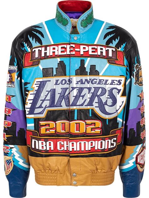 Lakers 2002 3Peat Leather Jacket 